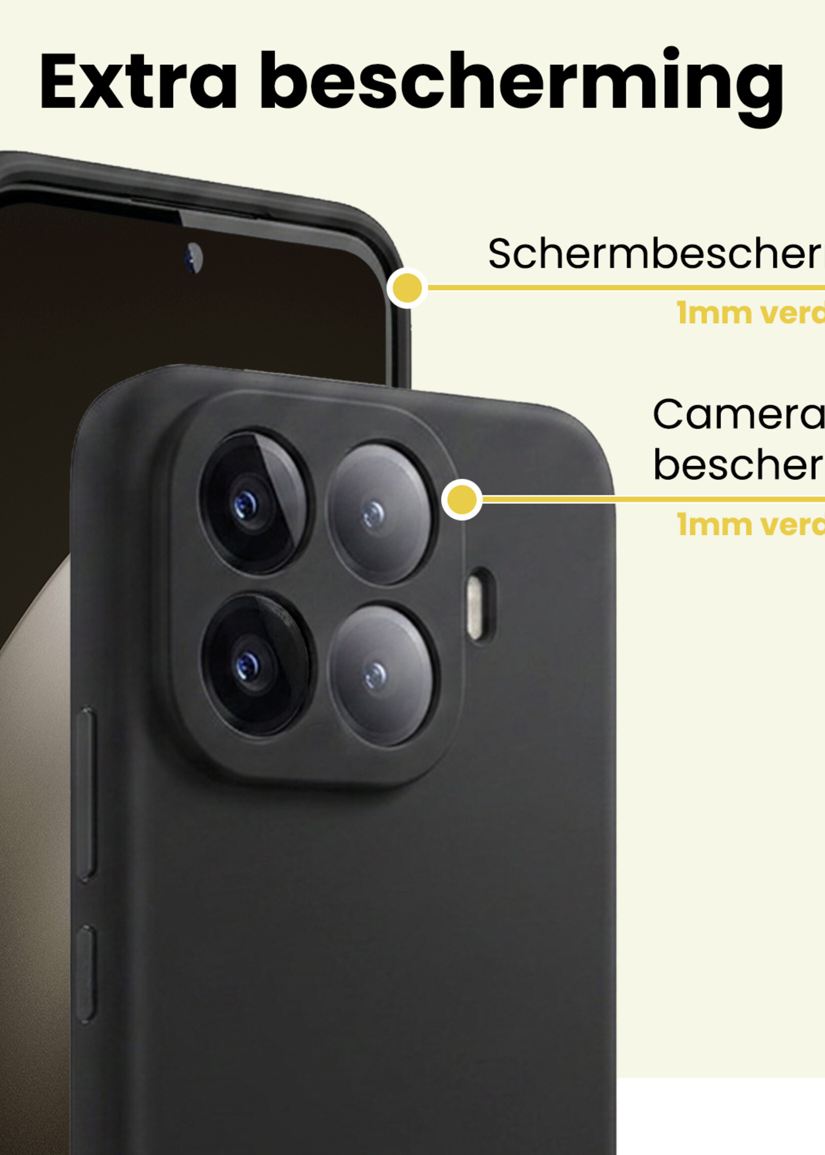 LUQ LUQ Xiaomi 15T Pro Hoesje Siliconen Met Screenprotector - Zwart