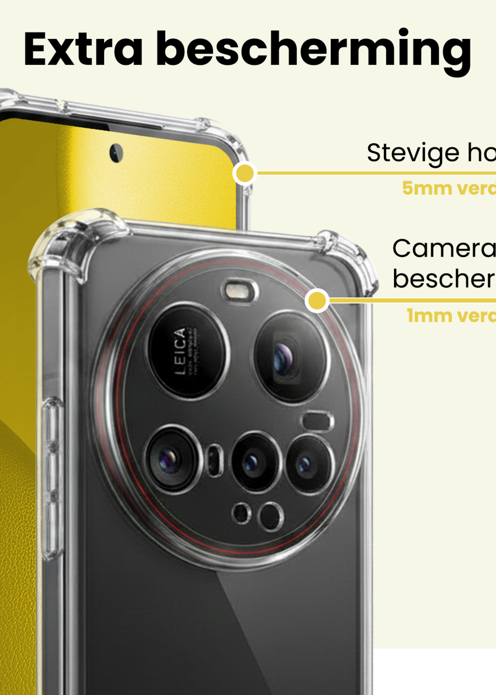 LUQ LUQ Xiaomi 15 Ultra Hoesje Shockproof - Transparant - 2 PACK