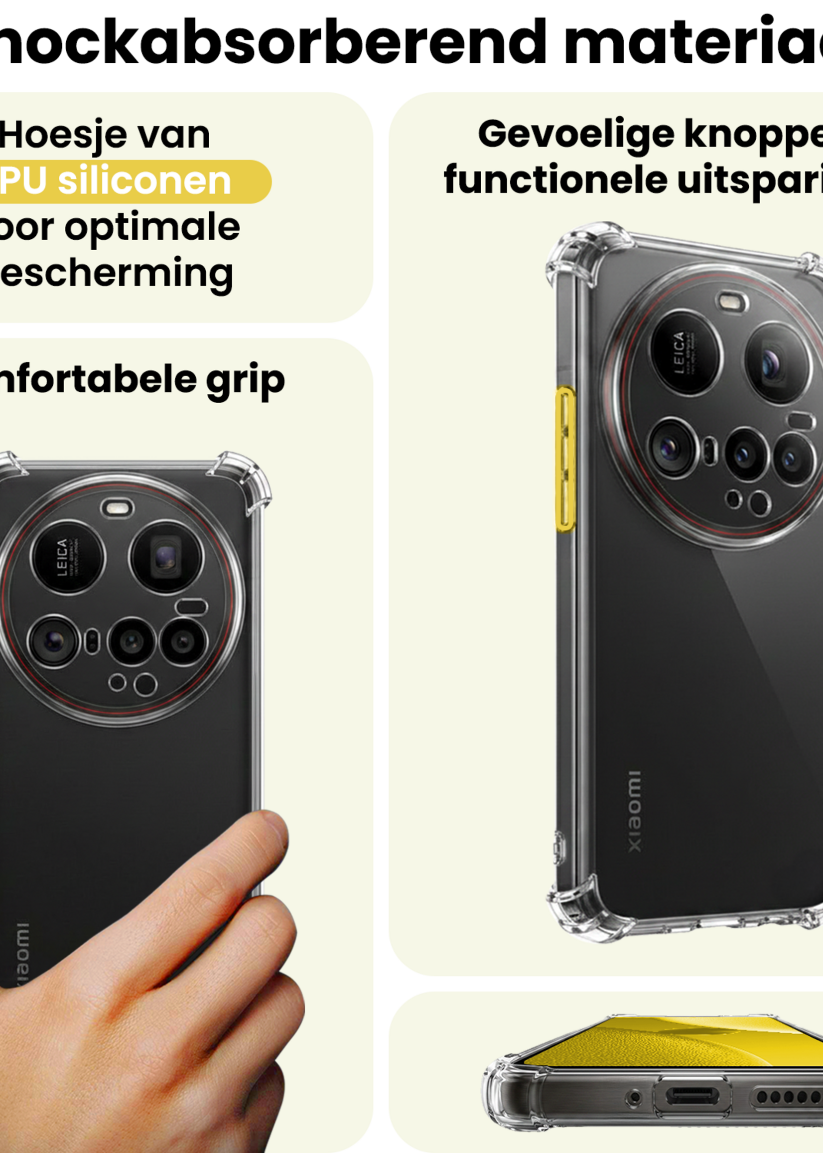 LUQ LUQ Xiaomi 15 Ultra Hoesje Shockproof - Transparant - 2 PACK