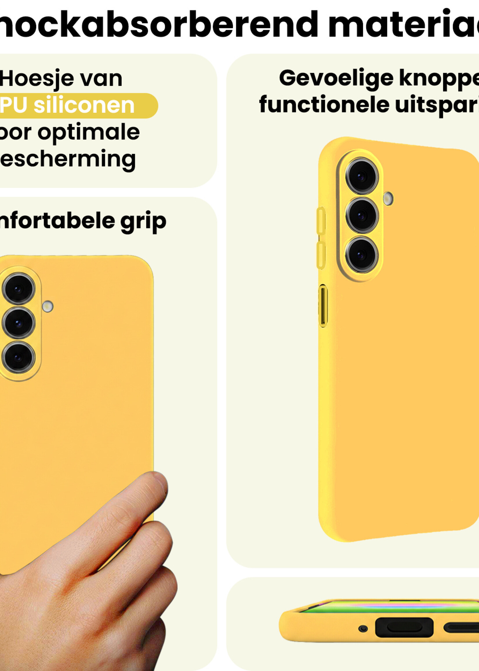 LUQ LUQ Samsung Galaxy A27 Hoesje Siliconen - Geel - 2 PACK