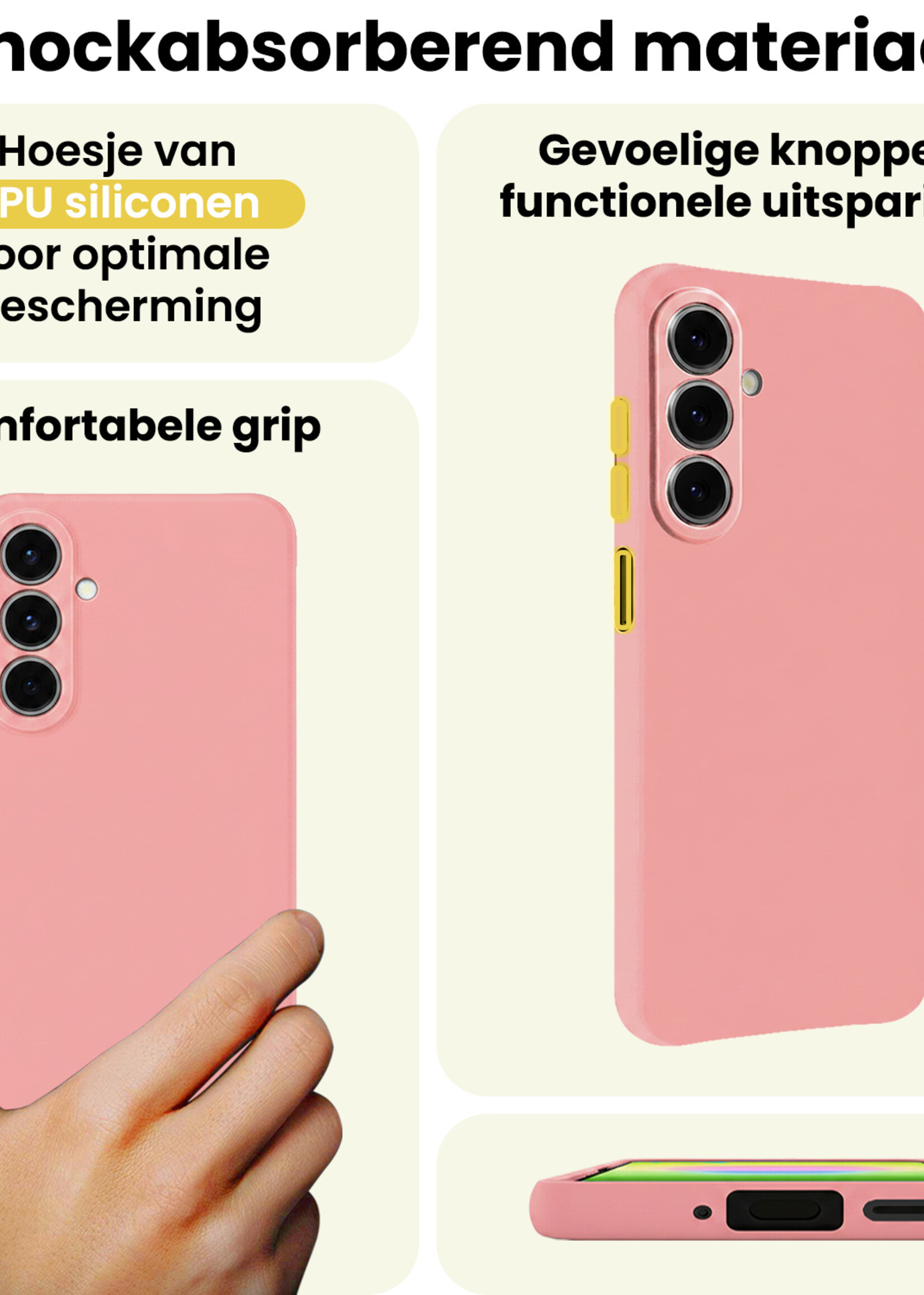 LUQ LUQ Samsung Galaxy A27 Hoesje Siliconen - Lichtroze - 2 PACK
