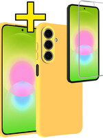 LUQ LUQ Samsung Galaxy A27 Hoesje Siliconen Met Screenprotector - Geel