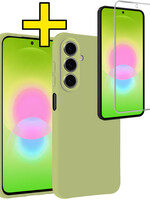 LUQ LUQ Samsung Galaxy A27 Hoesje Siliconen Met Screenprotector - Groen