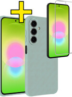 LUQ LUQ Samsung Galaxy A27 Hoesje Siliconen Met Screenprotector - Lichtblauw