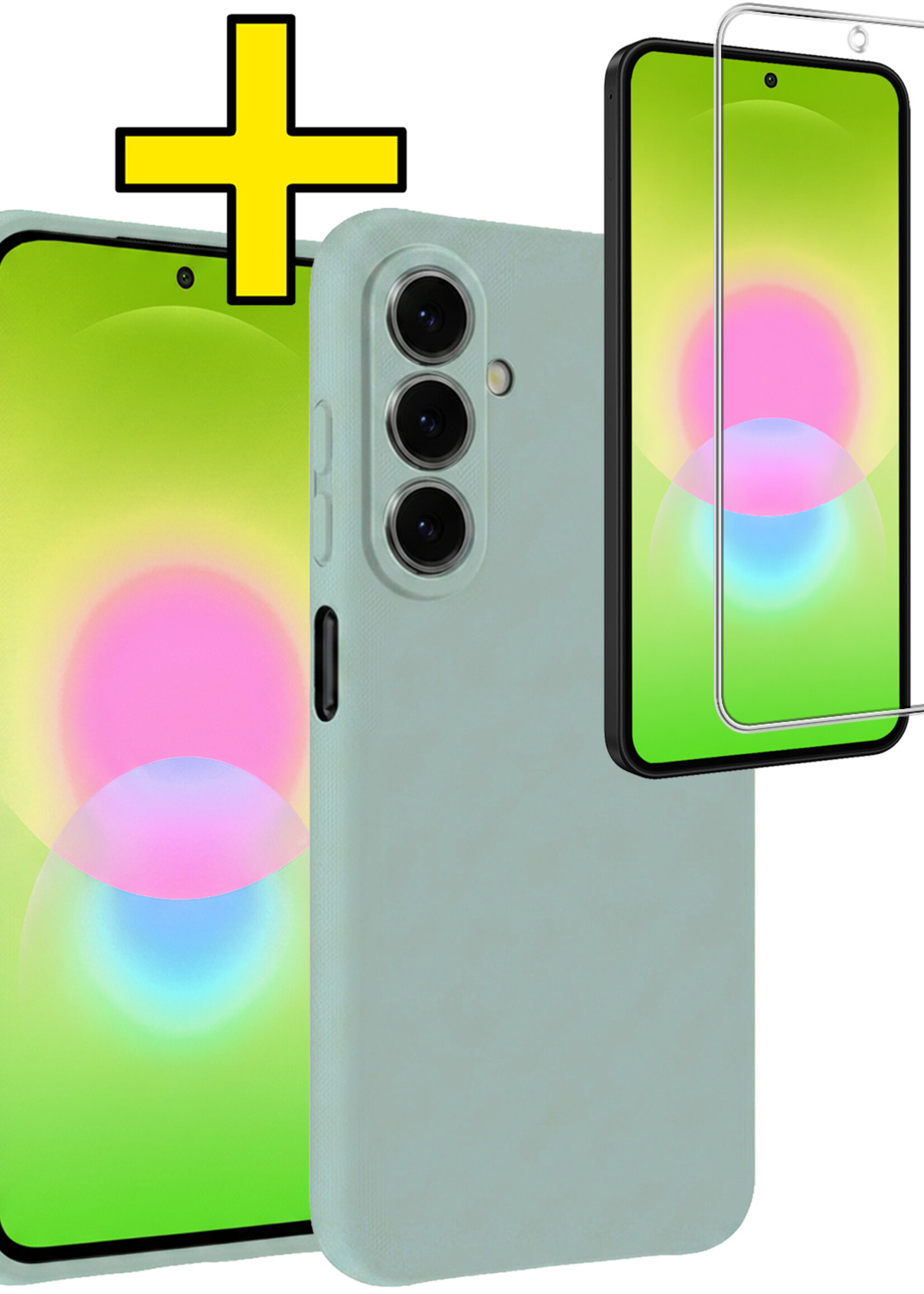 LUQ LUQ Samsung Galaxy A27 Hoesje Siliconen Met Screenprotector - Lichtblauw