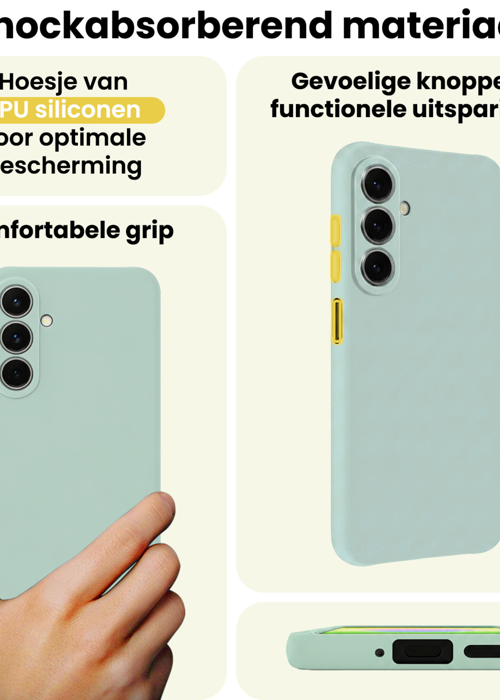 LUQ LUQ Samsung Galaxy A27 Hoesje Siliconen Met Screenprotector - Lichtblauw