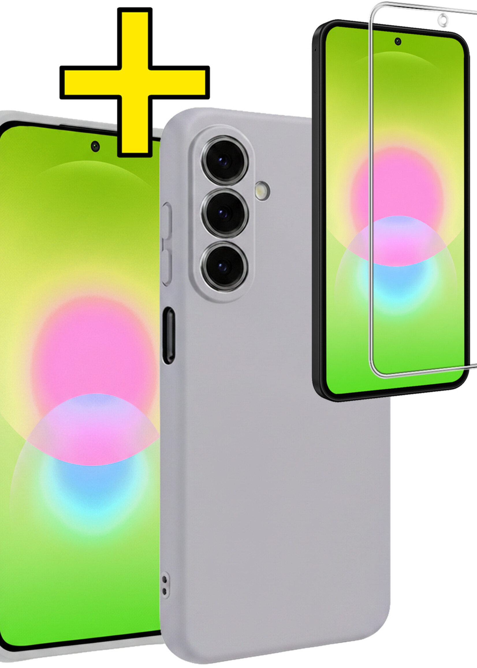 LUQ LUQ Samsung Galaxy A27 Hoesje Siliconen Met Screenprotector - Lila