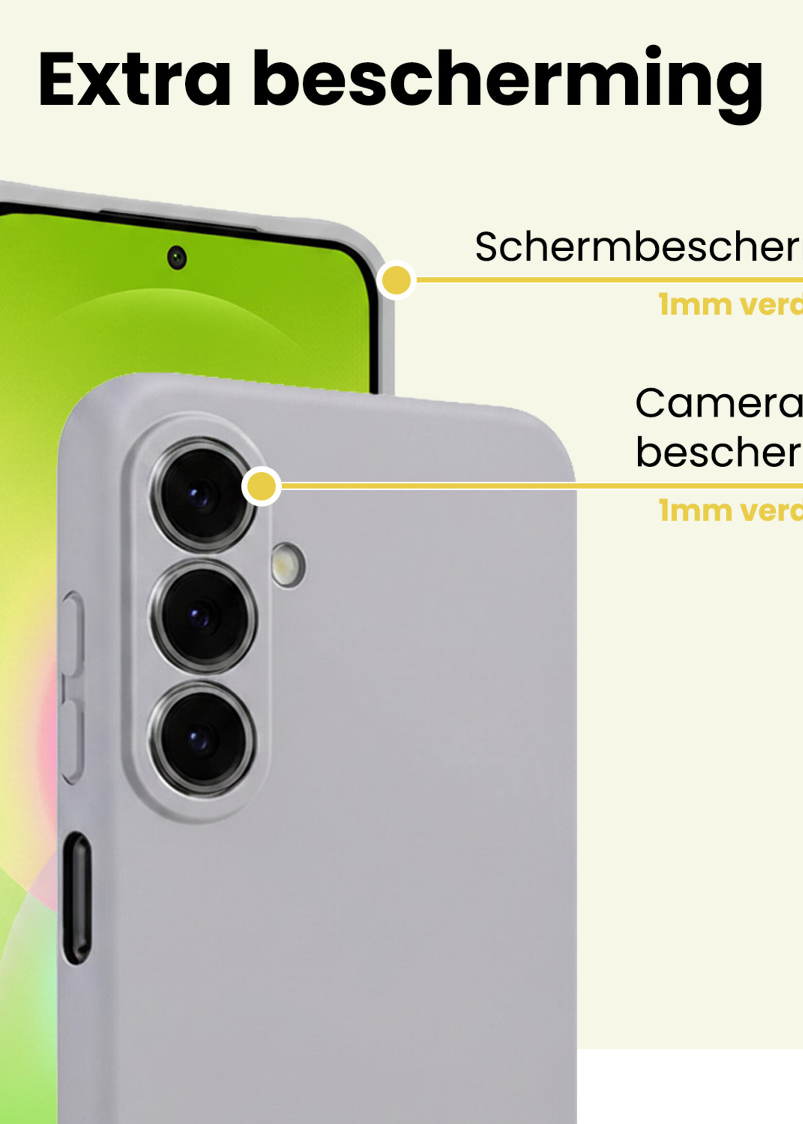 LUQ LUQ Samsung Galaxy A27 Hoesje Siliconen Met Screenprotector - Lila