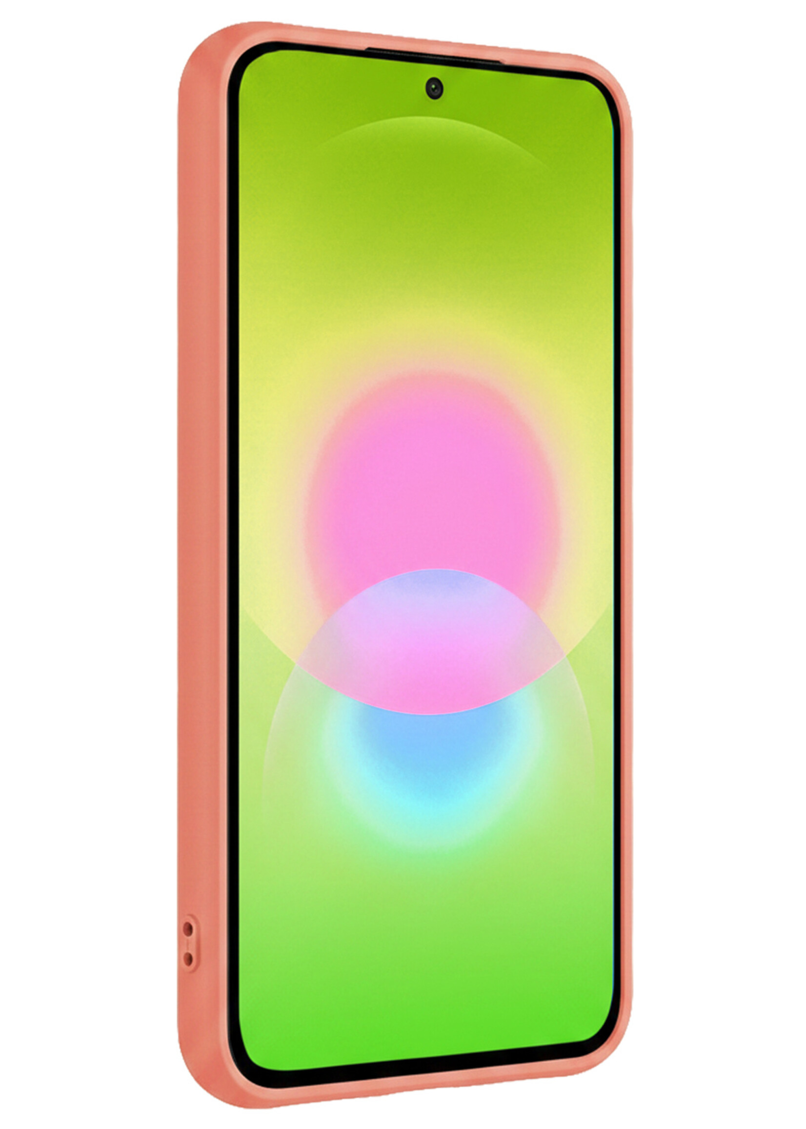 LUQ LUQ Samsung Galaxy A27 Hoesje Siliconen Met Screenprotector - Perzik