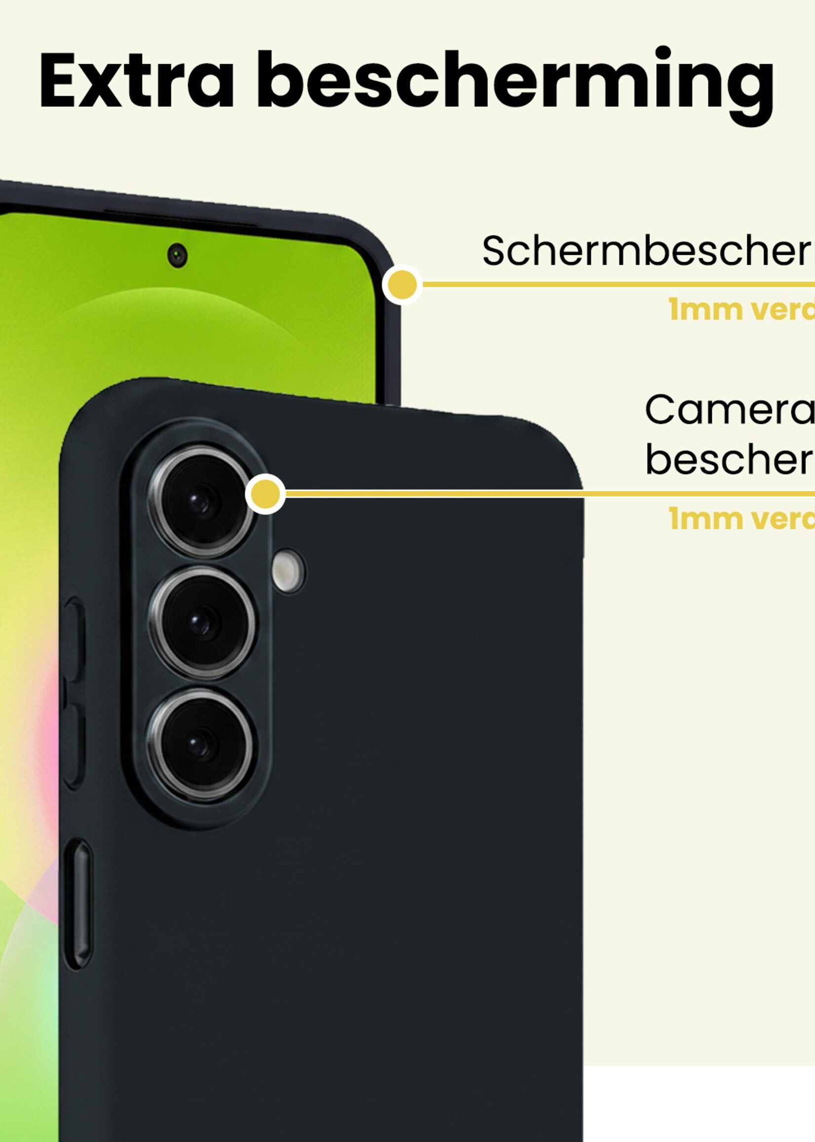 LUQ LUQ Samsung Galaxy A27 Hoesje Siliconen Met 2x Screenprotector - Donkerblauw