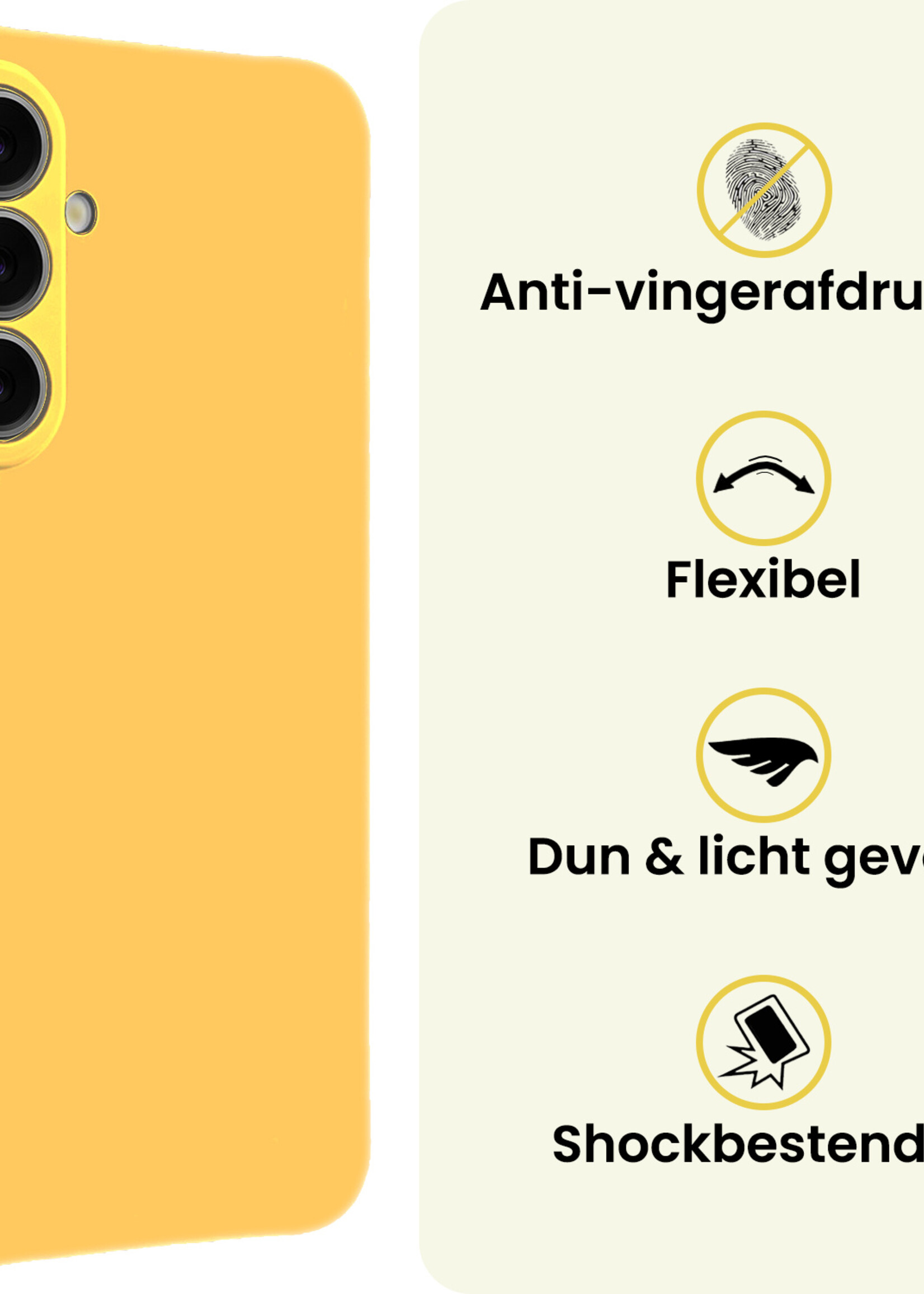 LUQ LUQ Samsung Galaxy A27 Hoesje Siliconen Met 2x Screenprotector - Geel