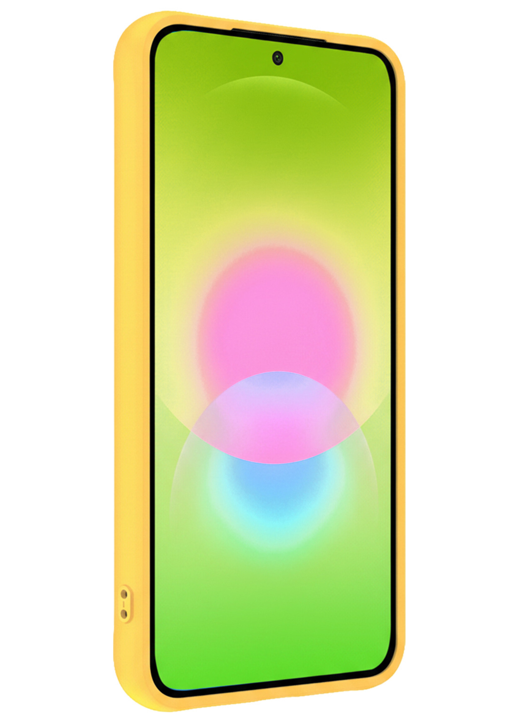 LUQ LUQ Samsung Galaxy A27 Hoesje Siliconen Met 2x Screenprotector - Geel