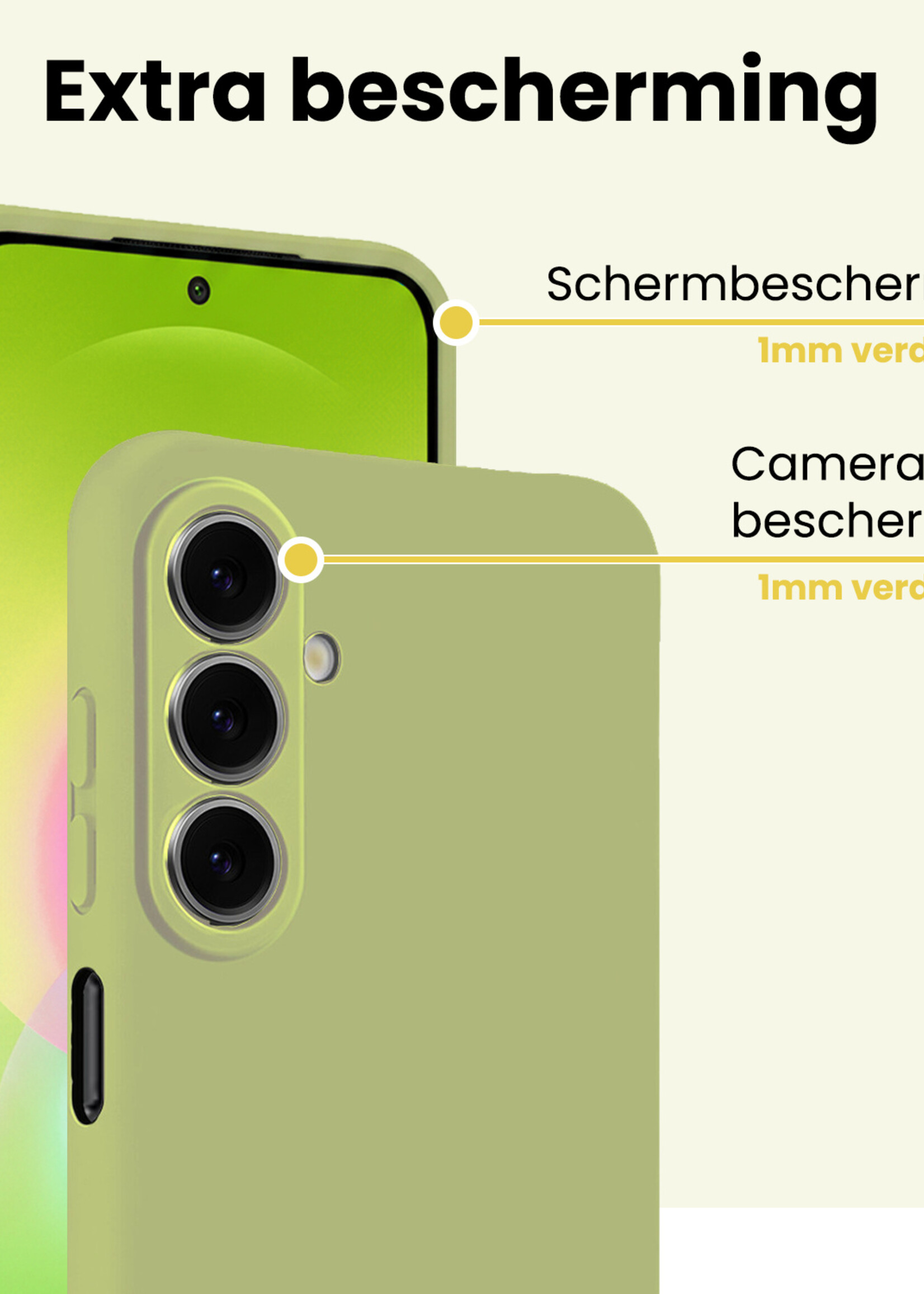 LUQ LUQ Samsung Galaxy A27 Hoesje Siliconen Met 2x Screenprotector - Groen