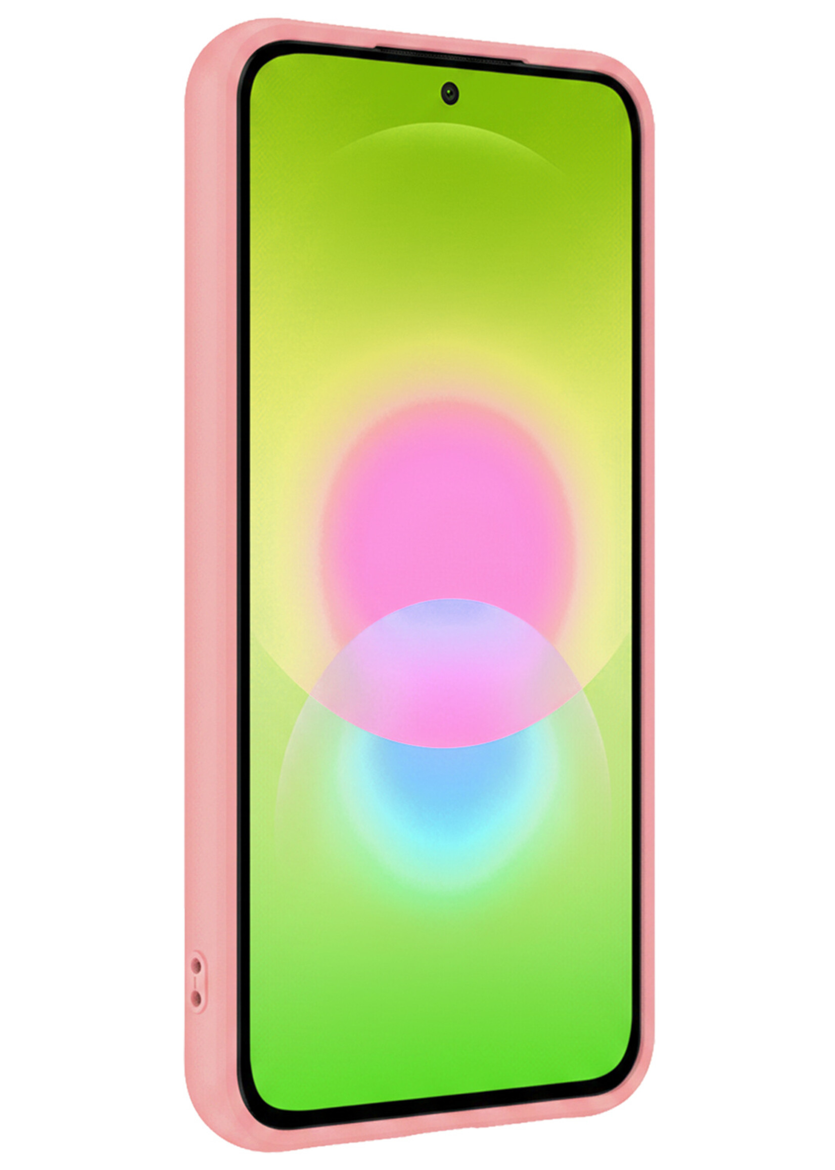 LUQ LUQ Samsung Galaxy A27 Hoesje Siliconen Met 2x Screenprotector - Lichtroze