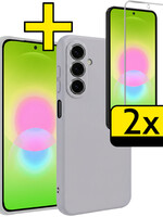 LUQ LUQ Samsung Galaxy A27 Hoesje Siliconen Met 2x Screenprotector - Lila