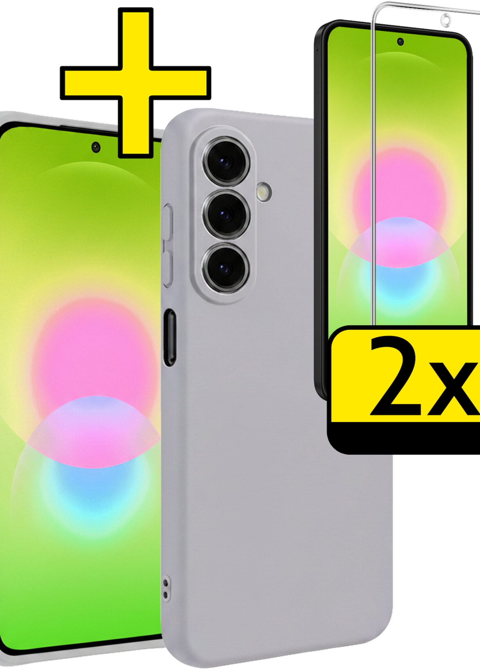 LUQ LUQ Samsung Galaxy A27 Hoesje Siliconen Met 2x Screenprotector - Lila