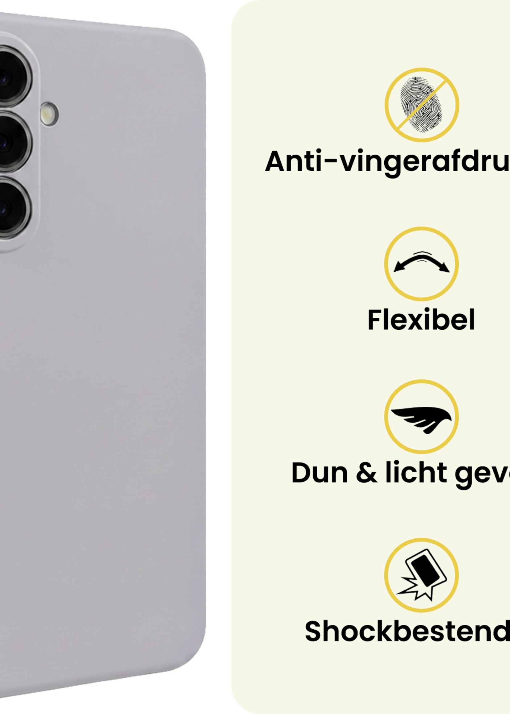 LUQ LUQ Samsung Galaxy A27 Hoesje Siliconen Met 2x Screenprotector - Lila