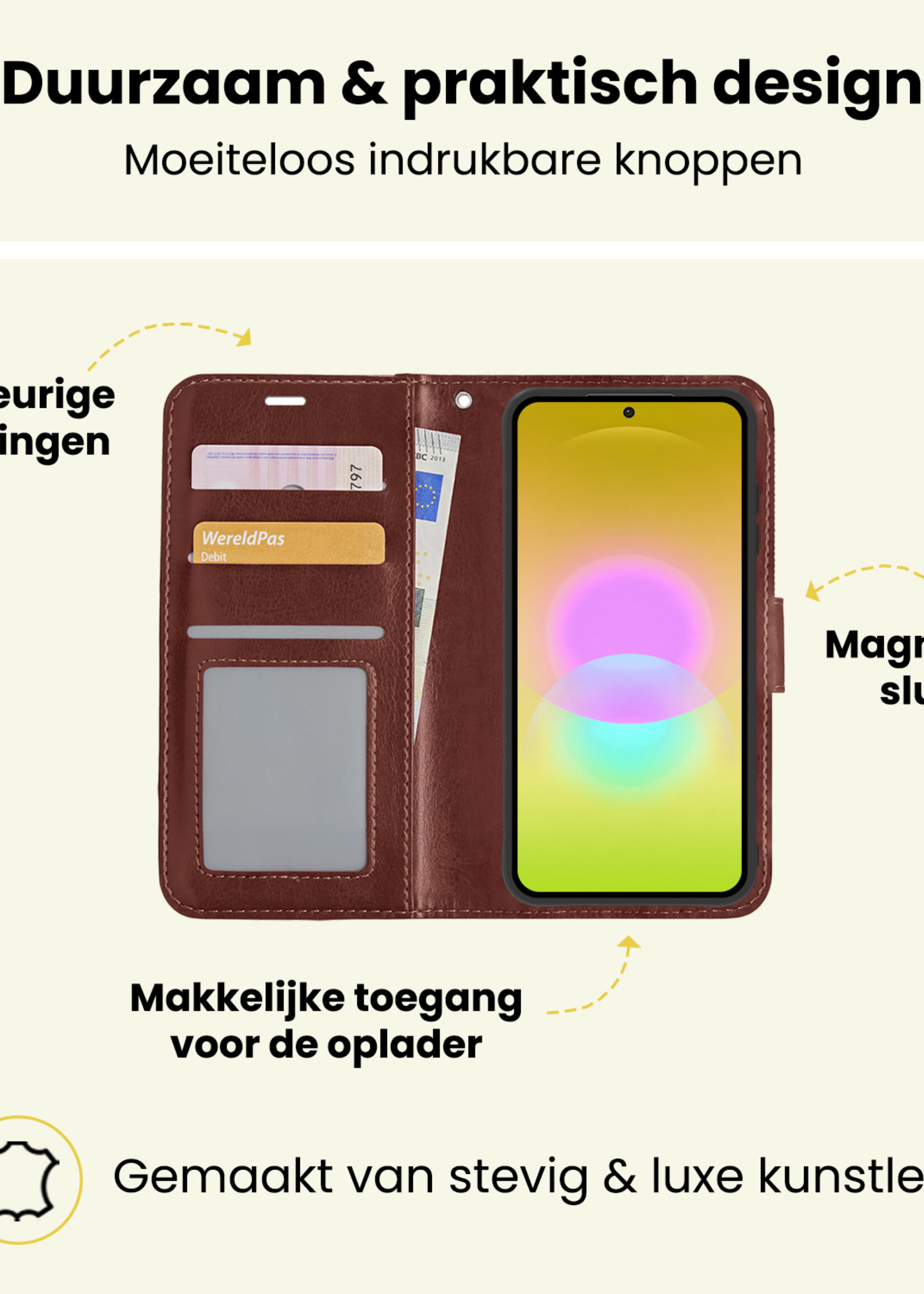 LUQ LUQ Samsung Galaxy A27 Hoesje Bookcase - Bruin