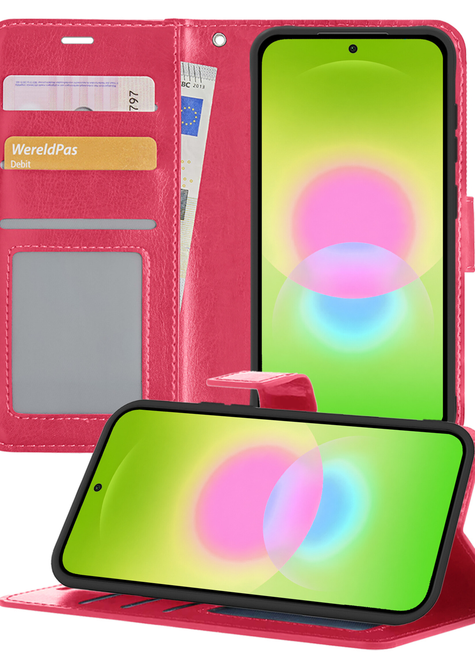 LUQ LUQ Samsung Galaxy A27 Hoesje Bookcase - Donkerroze