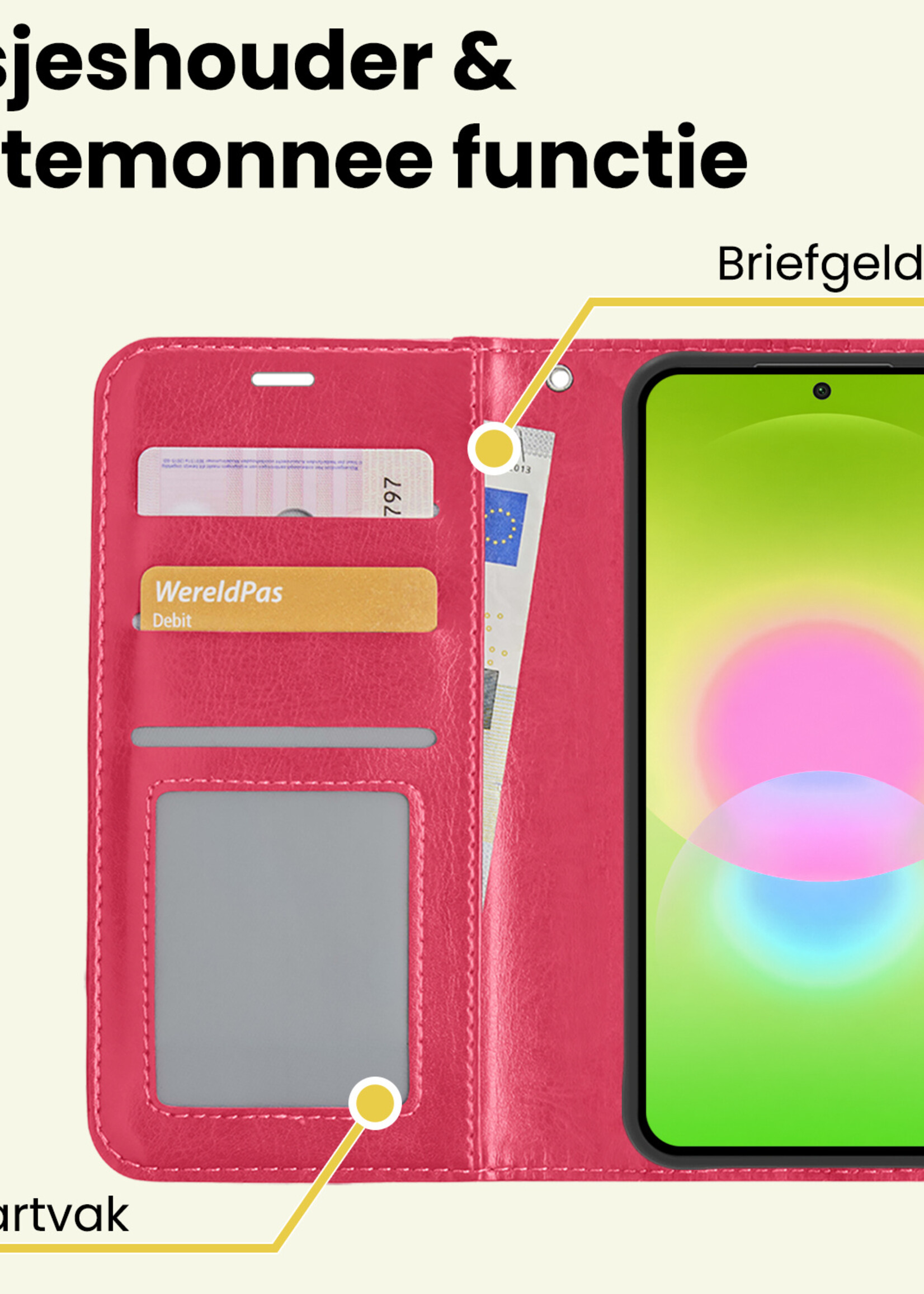 LUQ LUQ Samsung Galaxy A27 Hoesje Bookcase - Donkerroze