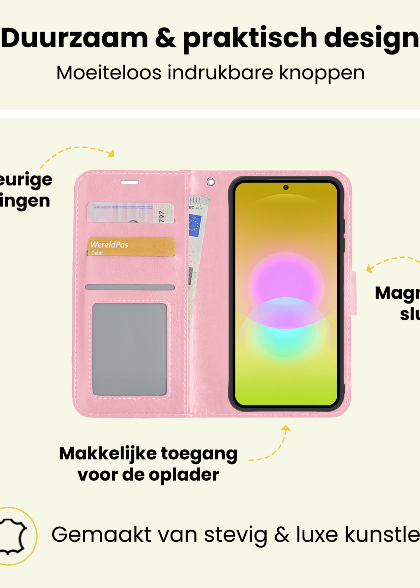 LUQ LUQ Samsung Galaxy A27 Hoesje Bookcase - Lichtroze