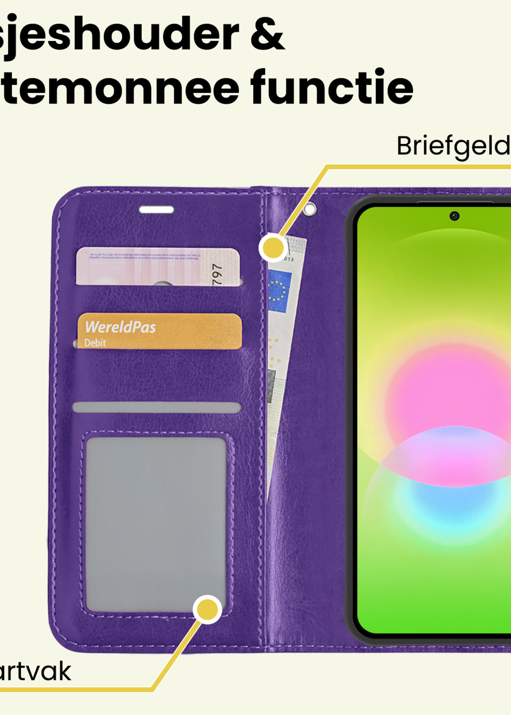 LUQ LUQ Samsung Galaxy A27 Hoesje Bookcase - Paars
