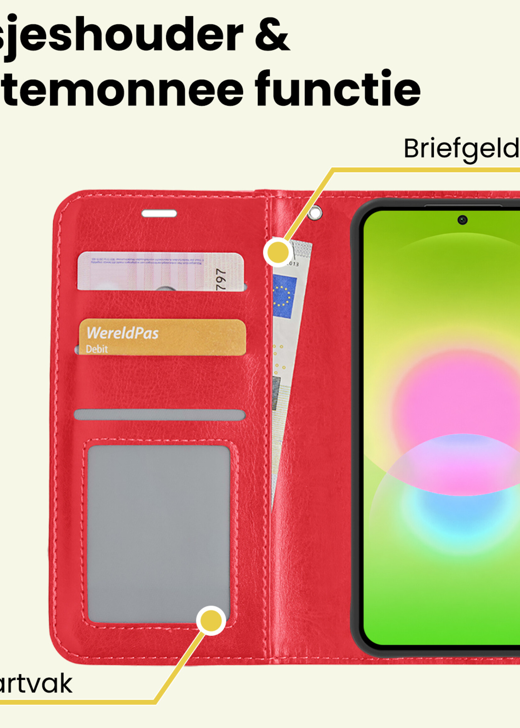 LUQ LUQ Samsung Galaxy A27 Hoesje Bookcase - Rood