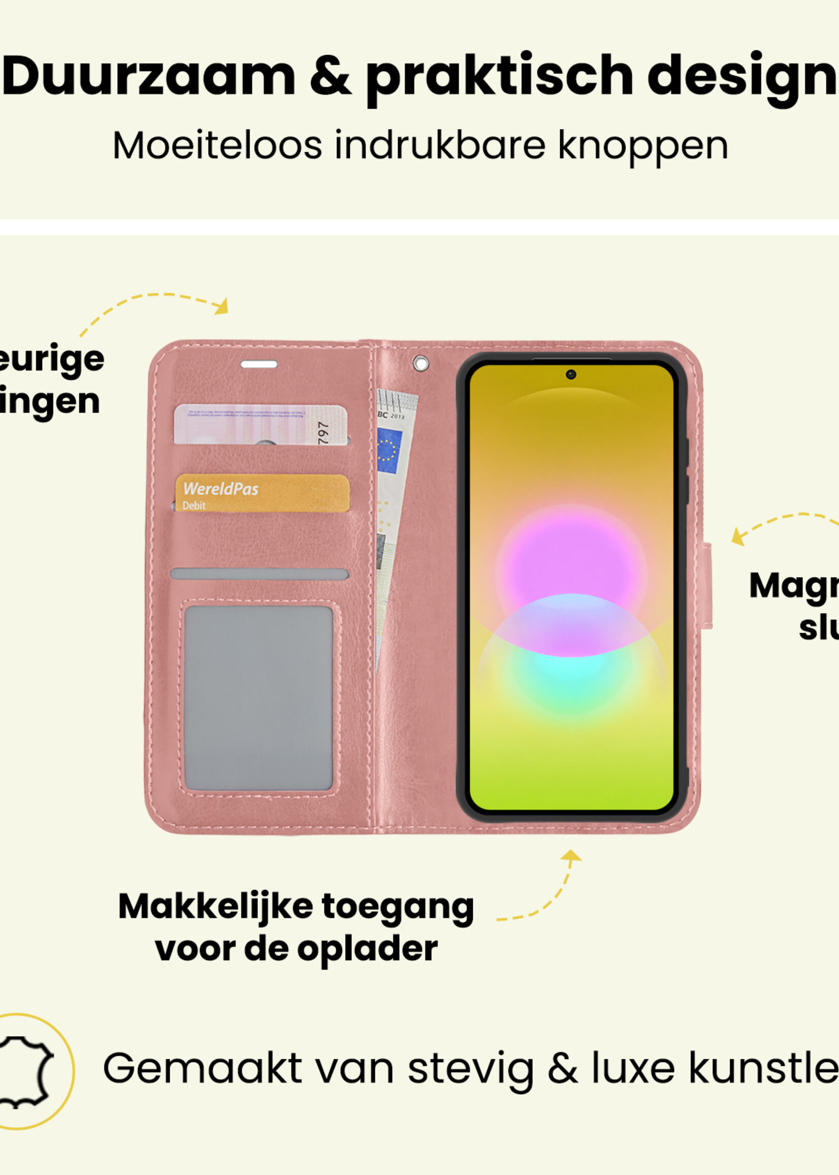 LUQ LUQ Samsung Galaxy A27 Hoesje Bookcase - Rose Goud