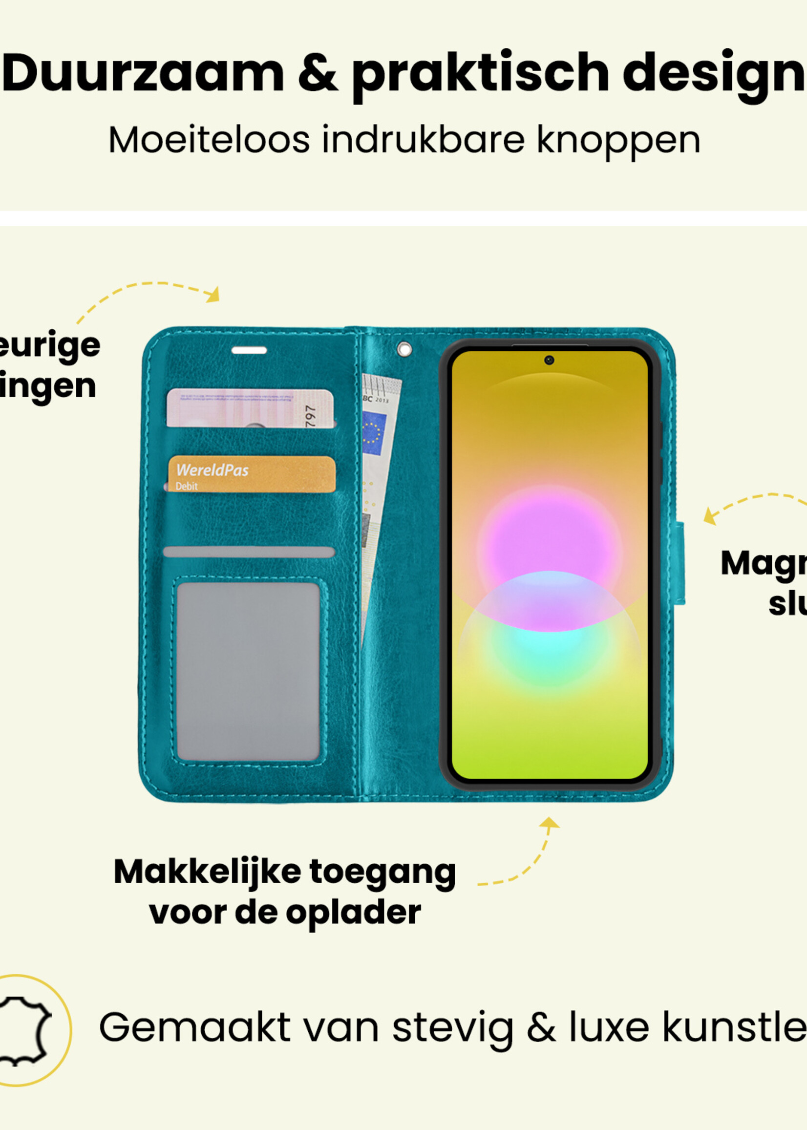 LUQ LUQ Samsung Galaxy A27 Hoesje Bookcase - Turquoise