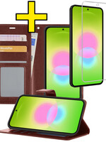 LUQ LUQ Samsung Galaxy A27 Hoesje Bookcase Met Screenprotector - Bruin
