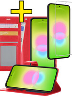 LUQ LUQ Samsung Galaxy A27 Hoesje Bookcase Met Screenprotector - Rood