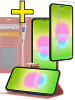 LUQ LUQ Samsung Galaxy A27 Hoesje Bookcase Met Screenprotector - Rose Goud
