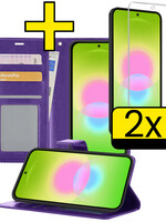 LUQ LUQ Samsung Galaxy A27 Hoesje Bookcase Met 2x Screenprotector - Paars