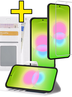 LUQ LUQ Samsung Galaxy A27 Hoesje Bookcase Met Screenprotector - Wit