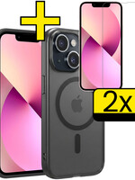 LUQ LUQ iPhone 14 Plus Magsafe Hoesje Zwart Met 2x Screenprotector