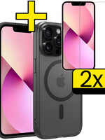 LUQ LUQ iPhone 14 Pro Magsafe Hoesje Zwart Met 2x Screenprotector