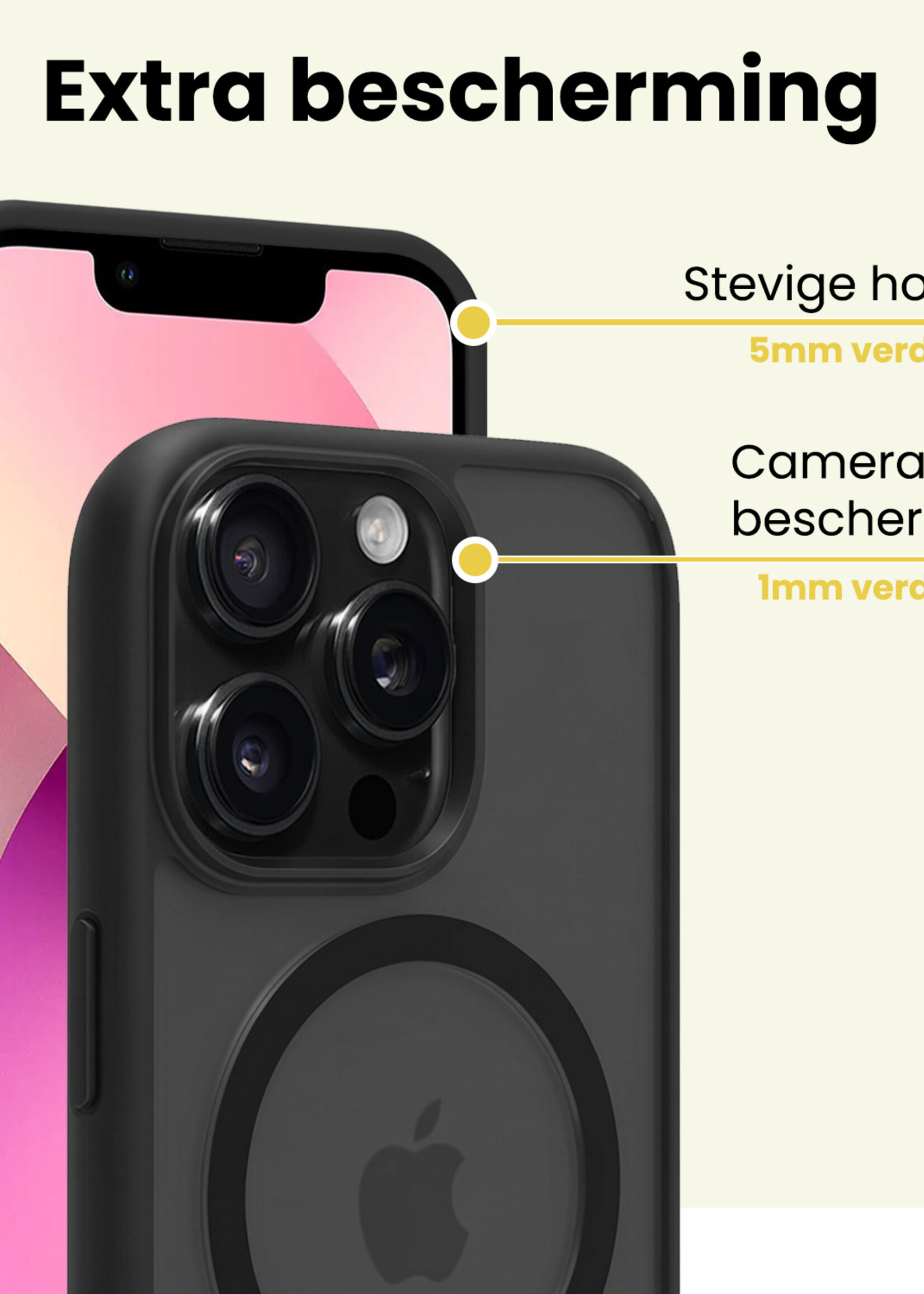 LUQ LUQ iPhone 14 Pro Max Magsafe Hoesje - Zwart