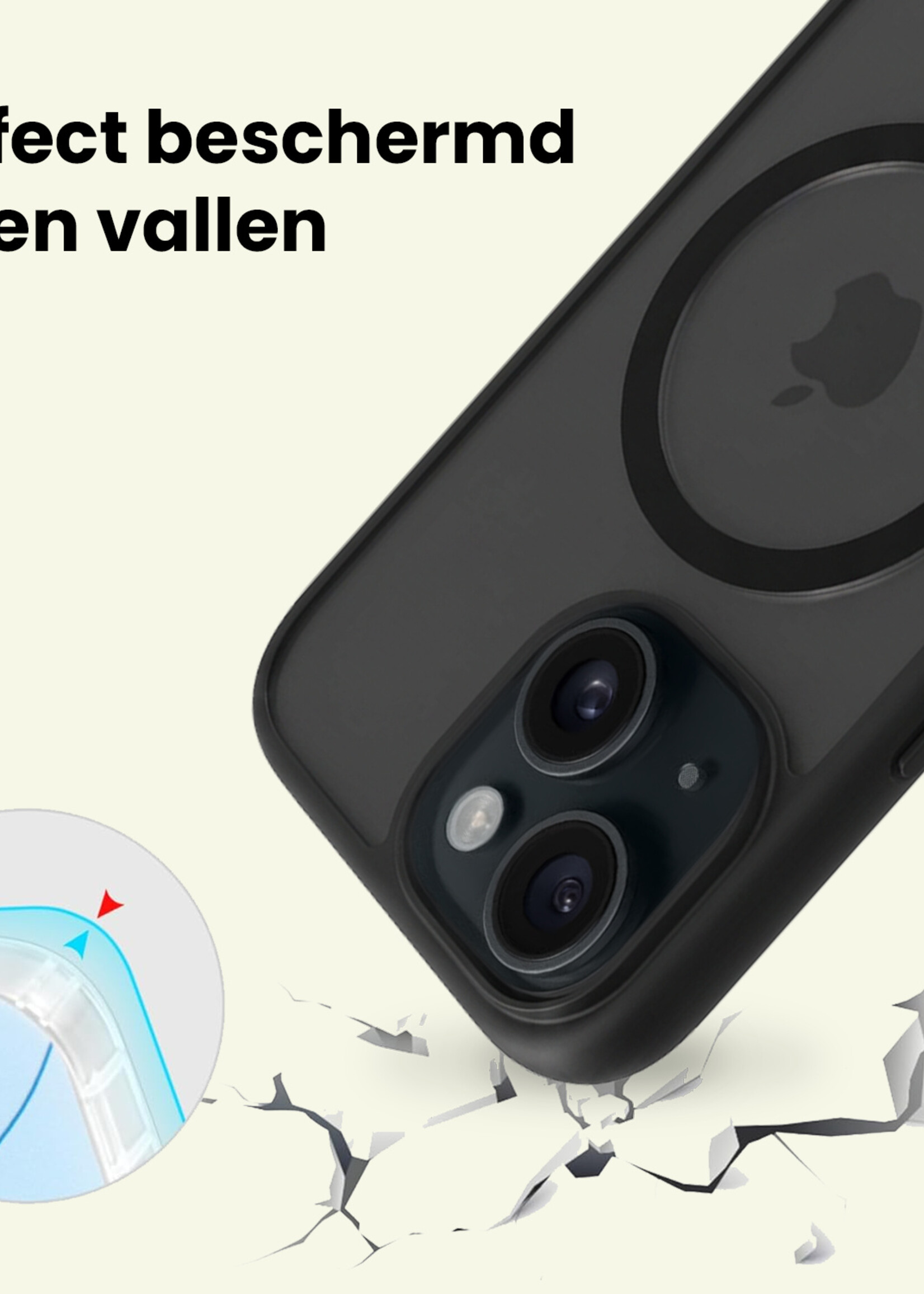 LUQ LUQ iPhone 15 Magsafe Hoesje - Zwart