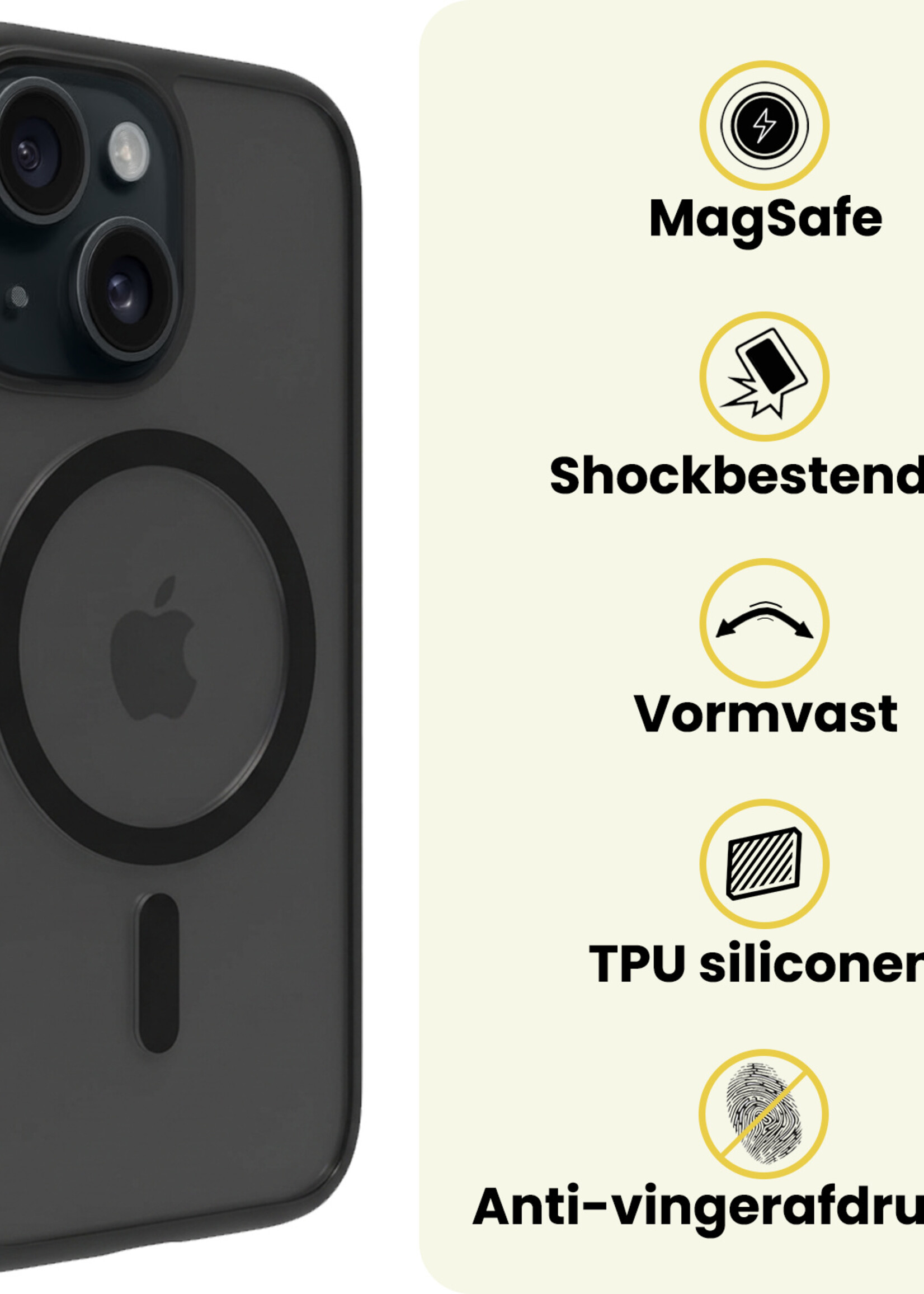 LUQ LUQ iPhone 15 Plus Magsafe Hoesje - Zwart
