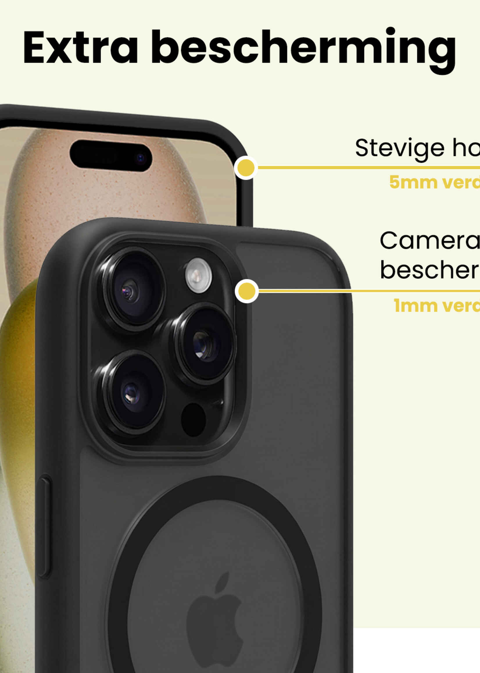 LUQ LUQ iPhone 15 Pro Max Magsafe Hoesje - Zwart