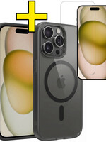 LUQ LUQ iPhone 15 Pro Max Magsafe Hoesje Zwart Met Screenprotector