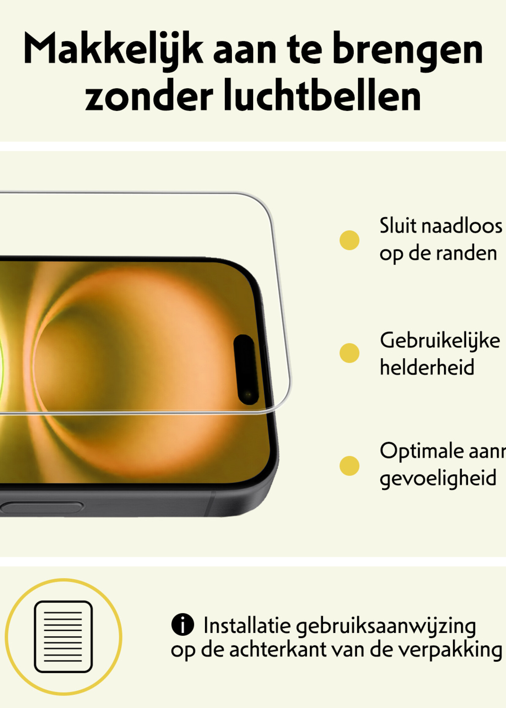 LUQ LUQ iPhone 16 Magsafe Hoesje Zwart Met Screenprotector