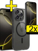 LUQ LUQ iPhone 16 Pro Magsafe Hoesje Zwart Met 2x Screenprotector