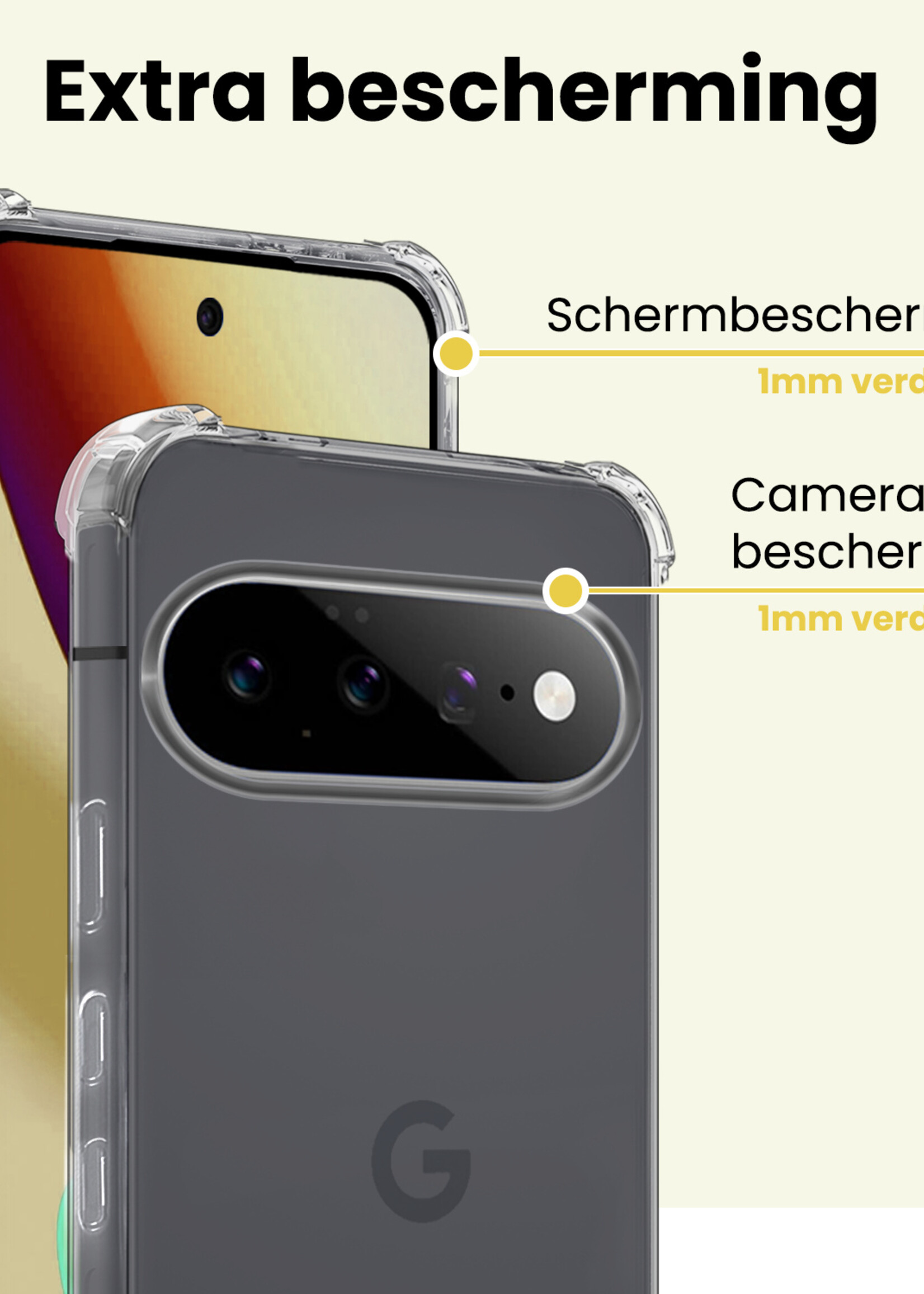 LUQ LUQ Google Pixel 11 Hoesje Shockproof - Transparant - 2 PACK