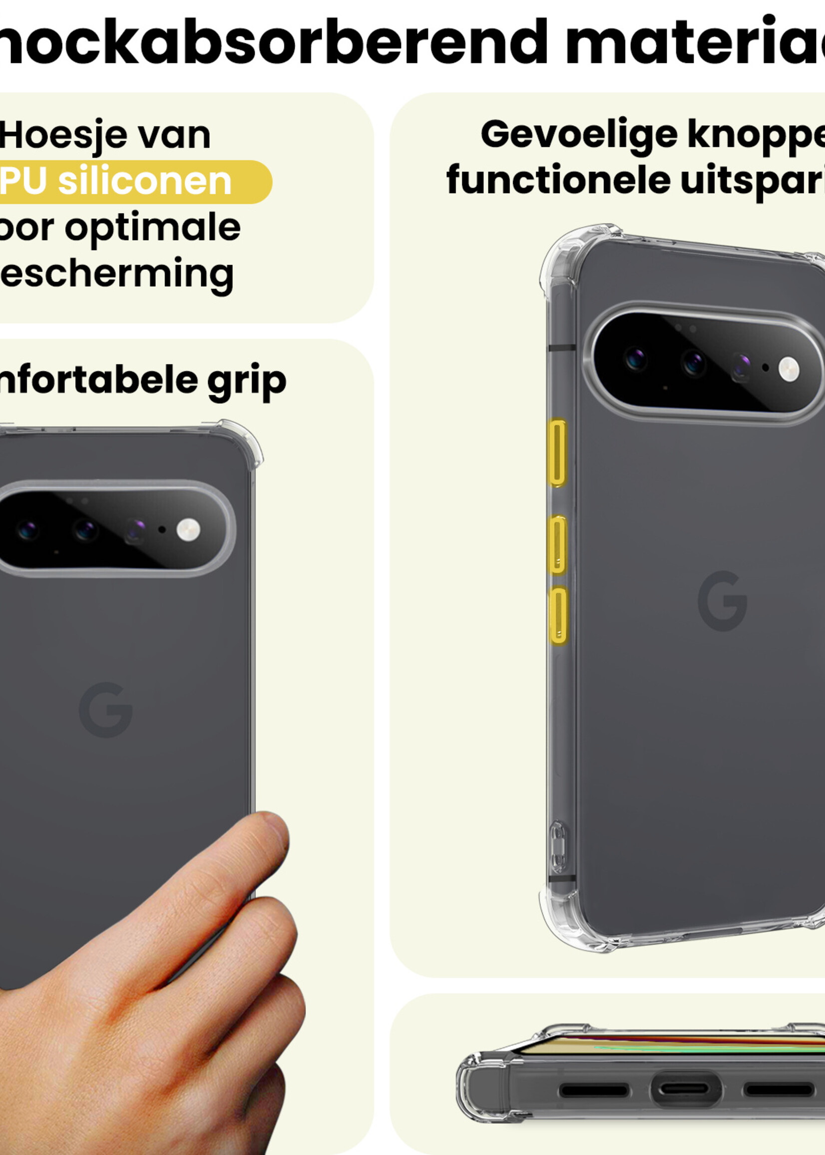 LUQ LUQ Google Pixel 11 Hoesje Shockproof - Transparant - 2 PACK