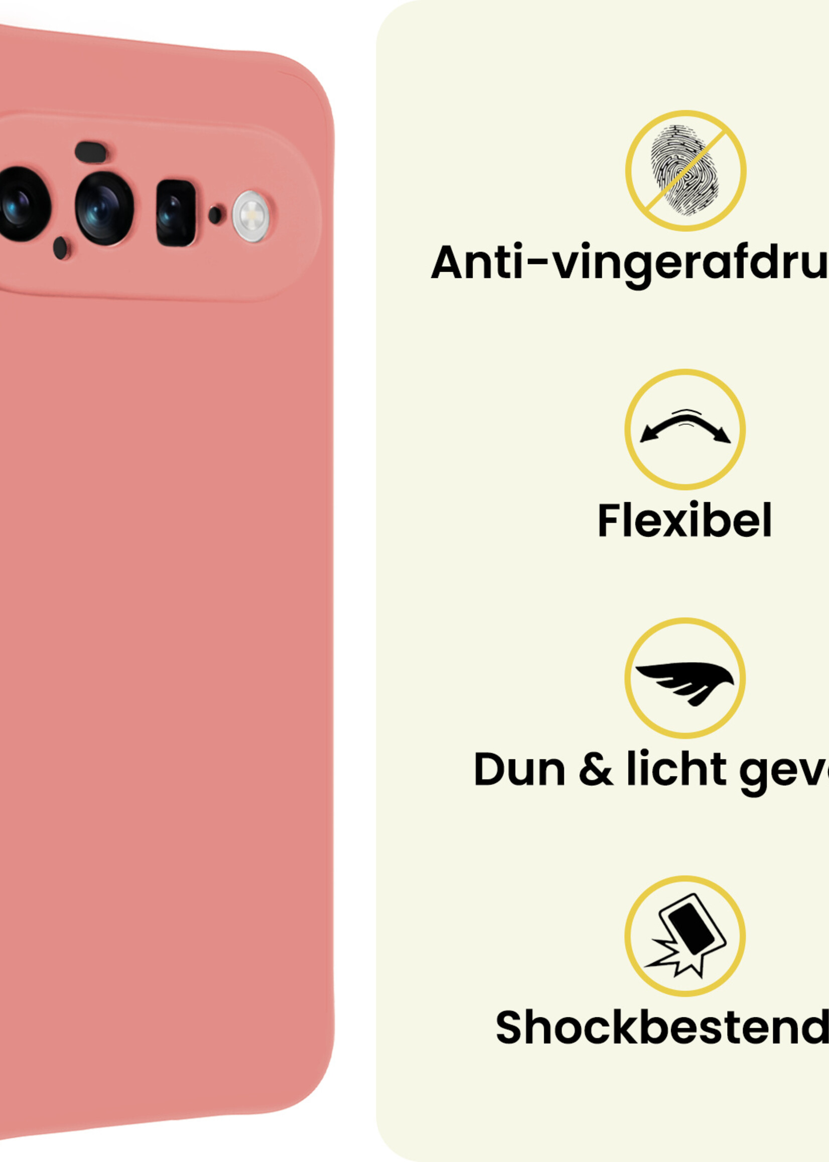 LUQ LUQ Google Pixel 11 Hoesje Siliconen - Lichtroze