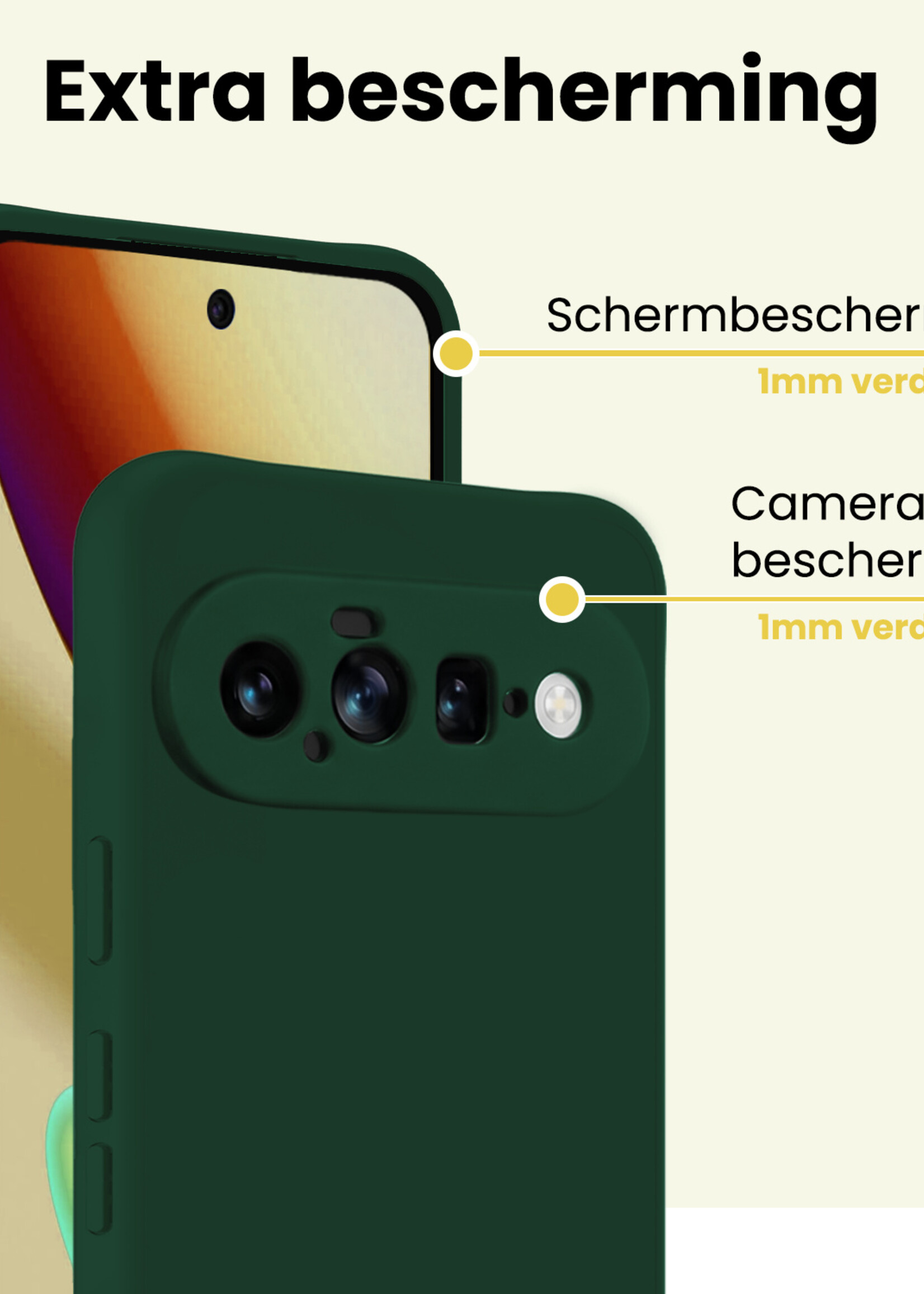 LUQ LUQ Google Pixel 11 Hoesje Siliconen - Donkergroen - 2 PACK