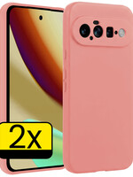 LUQ LUQ Google Pixel 11 Hoesje Siliconen - Lichtroze - 2 PACK