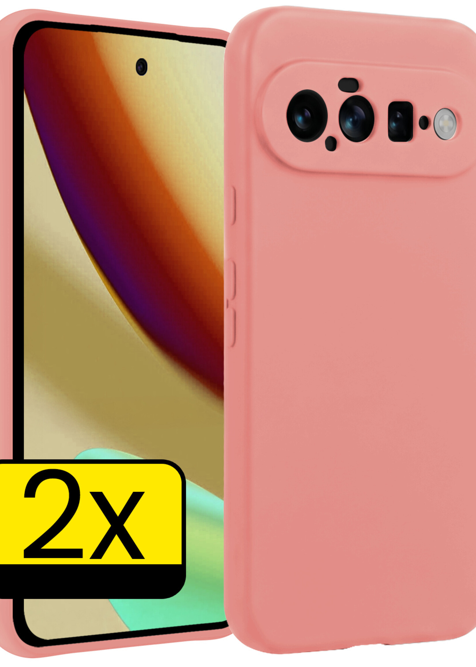 LUQ LUQ Google Pixel 11 Hoesje Siliconen - Lichtroze - 2 PACK