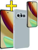 LUQ LUQ Google Pixel 11 Hoesje Siliconen Met Screenprotector - Lichtblauw